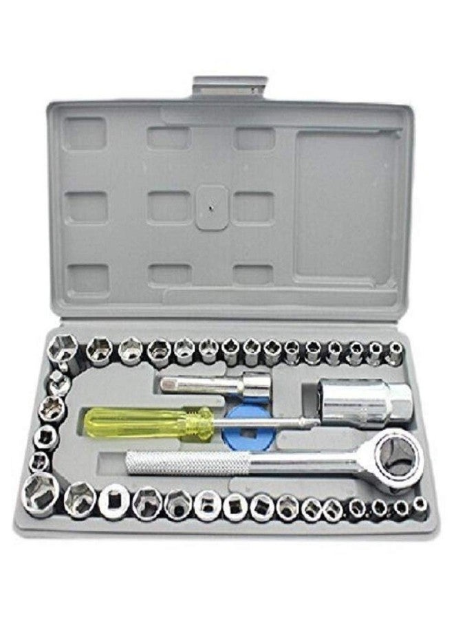 param Metal and Fiber Multi Purpose Combination Socket Wrench Hand Tool Kit Set -40 Pcs - Image 5